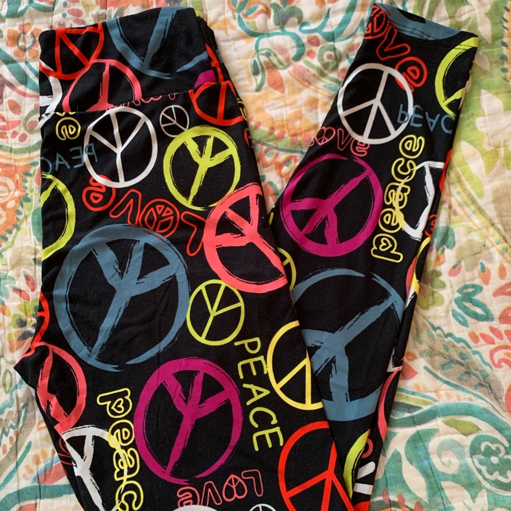 Colorful LuLaRoe Peace Sign Leggings